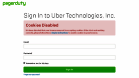 What Uber.pagerduty.com website looked like in 2016 (8 years ago)
