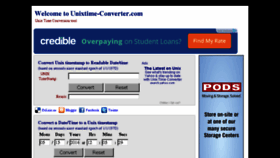 What Unixtime-converter.com website looked like in 2016 (7 years ago)