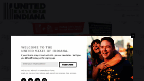 What Unitedstateofindiana.com website looked like in 2016 (7 years ago)