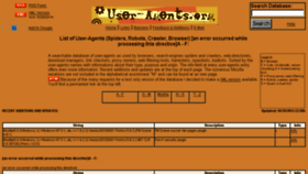 What User-agents.org website looked like in 2016 (7 years ago)