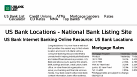 What Usbanklist.com website looked like in 2016 (7 years ago)