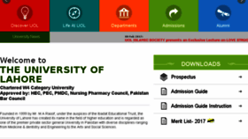 What Uol.edu.pk website looked like in 2017 (7 years ago)