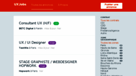 What Uxjobs.fr website looked like in 2017 (6 years ago)