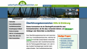 What Ueberfuehrungskennzeichen.net website looked like in 2017 (6 years ago)