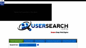 What Usersearch.net website looked like in 2017 (6 years ago)