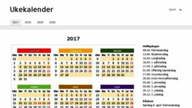 What Ukekalender.no website looked like in 2017 (6 years ago)