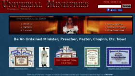What Universalministries.com website looked like in 2017 (6 years ago)