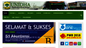 What Unidha.ac.id website looked like in 2018 (6 years ago)