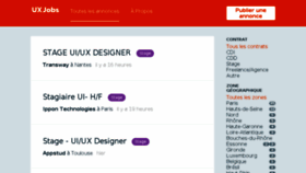 What Uxjobs.fr website looked like in 2018 (5 years ago)