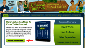What Unleashyourthin.com website looked like in 2018 (5 years ago)