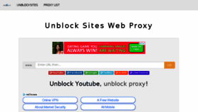 What Unblocksites.co.uk website looked like in 2018 (5 years ago)