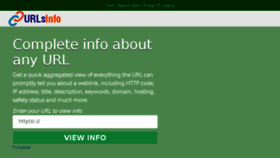 What Urlsinfo.com website looked like in 2018 (5 years ago)