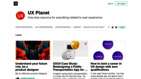 What Uxplanet.org website looked like in 2018 (5 years ago)