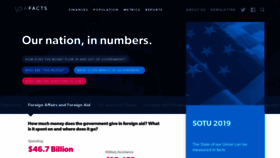 What Usafacts.com website looked like in 2019 (5 years ago)