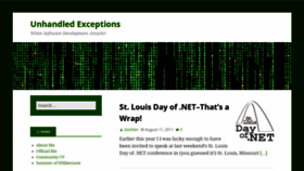 What Unhandled-exceptions.com website looked like in 2019 (5 years ago)