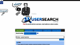 What Usersearch.org website looked like in 2019 (4 years ago)