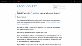 What Unschoolery.com website looked like in 2019 (4 years ago)