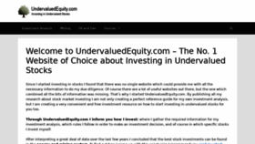 What Undervaluedequity.com website looked like in 2019 (4 years ago)