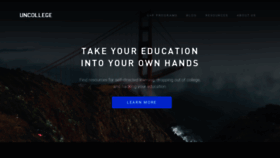 What Uncollege.org website looked like in 2019 (4 years ago)