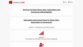 What Utubehits.com website looked like in 2020 (4 years ago)