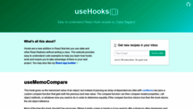 What Usehooks.com website looked like in 2020 (3 years ago)