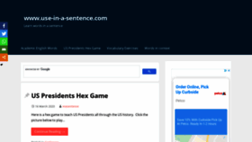 What Use-in-a-sentence.com website looked like in 2020 (3 years ago)