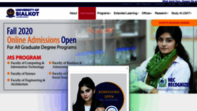 What Uskt.edu.pk website looked like in 2020 (3 years ago)