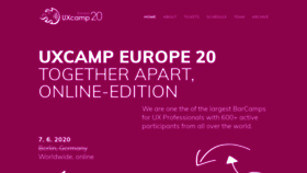 What Uxcampeurope.org website looked like in 2020 (3 years ago)
