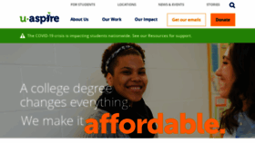 What Uaspire.org website looked like in 2020 (4 years ago)