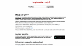 What Urly.fi website looked like in 2020 (3 years ago)