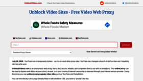 What Unblockvideos.com website looked like in 2020 (3 years ago)