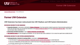 What Uwex.edu website looked like in 2020 (3 years ago)