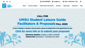 What Umsu.ca website looked like in 2020 (3 years ago)