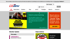 What Usdaw.org.uk website looked like in 2020 (3 years ago)