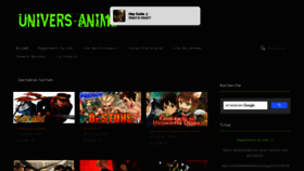 What Univers-anime.com website looked like in 2020 (3 years ago)
