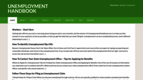 What Unemploymenthandbook.com website looked like in 2020 (3 years ago)