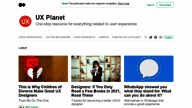 What Uxplanet.org website looked like in 2021 (3 years ago)