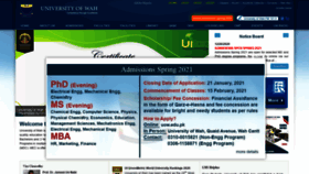 What Uow.edu.pk website looked like in 2021 (3 years ago)