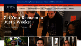 What Utica.edu website looked like in 2021 (4 years ago)