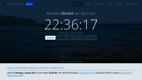 What Uhrzeit123.de website looked like in 2021 (3 years ago)
