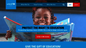 What Unicef.ca website looked like in 2021 (3 years ago)