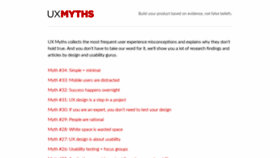 What Uxmyths.com website looked like in 2021 (3 years ago)