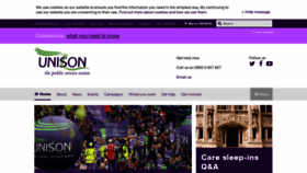 What Unison.org.uk website looked like in 2021 (3 years ago)