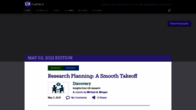 What Uxmatters.com website looked like in 2021 (4 years ago)