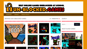 What Un-blocked.games website looked like in 2021 (3 years ago)