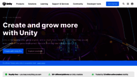 What Unity.com website looked like in 2021 (2 years ago)