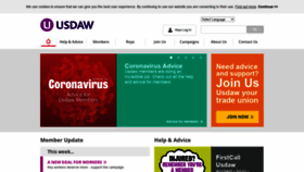 What Usdaw.org.uk website looked like in 2021 (2 years ago)