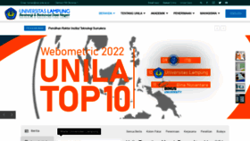 What Unila.ac.id website looked like in 2022 (2 years ago)