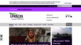 What Unison.org.uk website looked like in 2022 (2 years ago)
