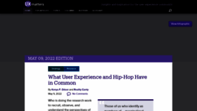 What Uxmatters.com website looked like in 2022 (3 years ago)